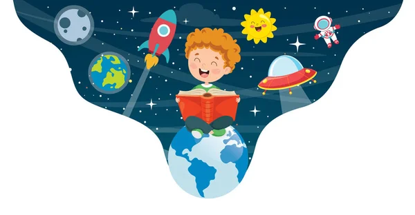 Vector Illustration Children Education - Stok Vektor