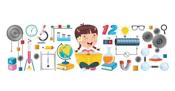 Little School Children Learning — Stock Vector