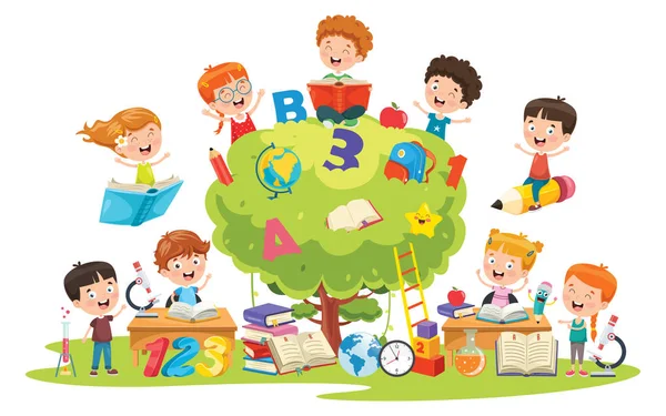 Εκπαίδευση Παιδιών Μικρής Σχολικής Ηλικίας — Διανυσματικό Αρχείο