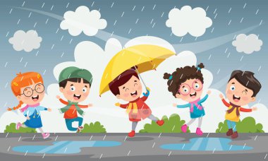 Sonbahar Sezonunun Vektör İllüstrasyonu