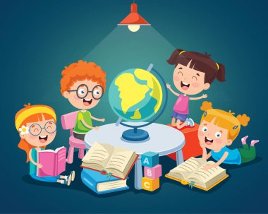 Coğrafya okuyan Küçük Öğrenciler