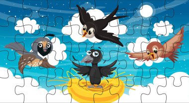 Çocuklar için Bulmaca Oyunu İllüstrasyonu - Basın İçin Hazır