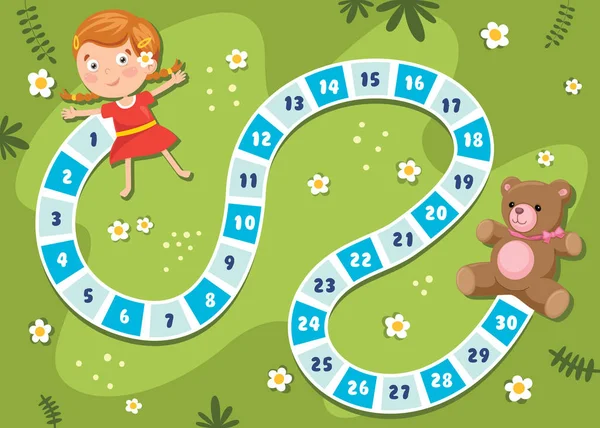 Αριθμοί Boardgame Εικονογράφηση Για Την Εκπαίδευση Των Παιδιών — Διανυσματικό Αρχείο