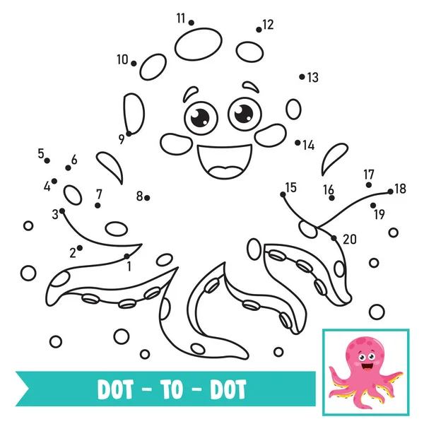 Εικονογράφηση Παιχνιδιού Dot Dot Για Την Εκπαίδευση Των Παιδιών — Διανυσματικό Αρχείο