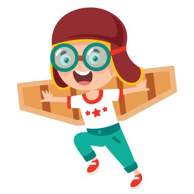 Mutlu Çocuk Karton Kostümlerle Oynuyor