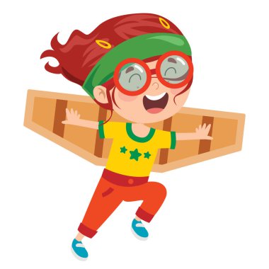 Mutlu Çocuk Karton Kostümlerle Oynuyor