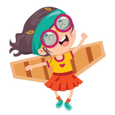 Mutlu Çocuk Karton Kostümlerle Oynuyor