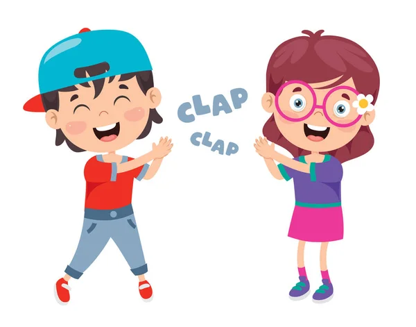 Cartoon Concept Clapping Hands — Stock Vector