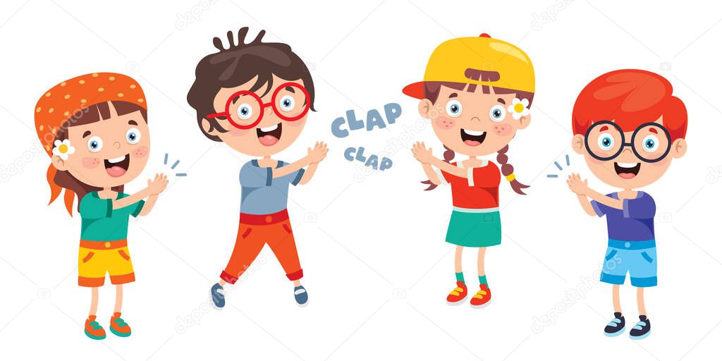 Cartoon Concept Of Clapping Hands