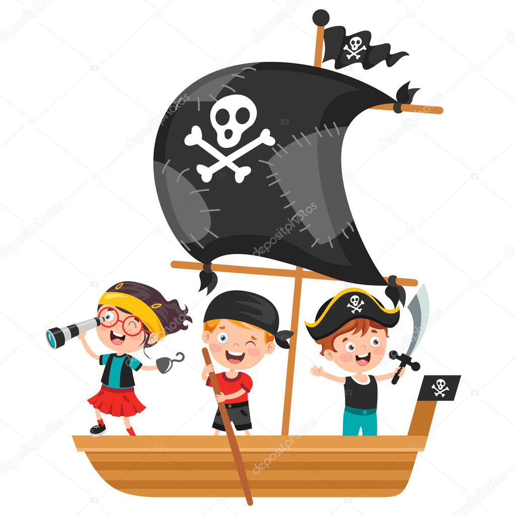 Cute Little Pirate Children Posing