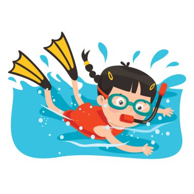 Okyanusa dalan küçük çizgi film karakteri