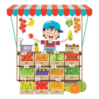 Çeşitli meyve ve sebzelerle yeşil market alışverişi.