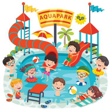 Aqua Park 'ta Swiiming Çocuklar
