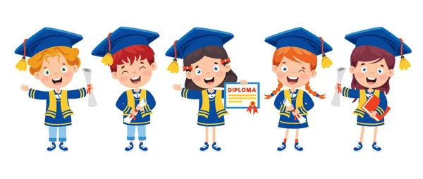 Dibujos Animados Niño Feliz Traje Graduación — Archivo Imágenes Vectoriales