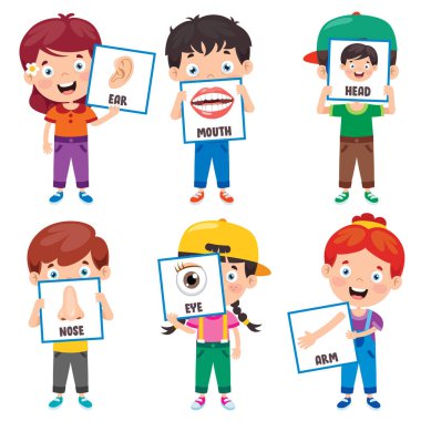 İnsan Vücut Parçalarını Gösteren Komik Çocuk