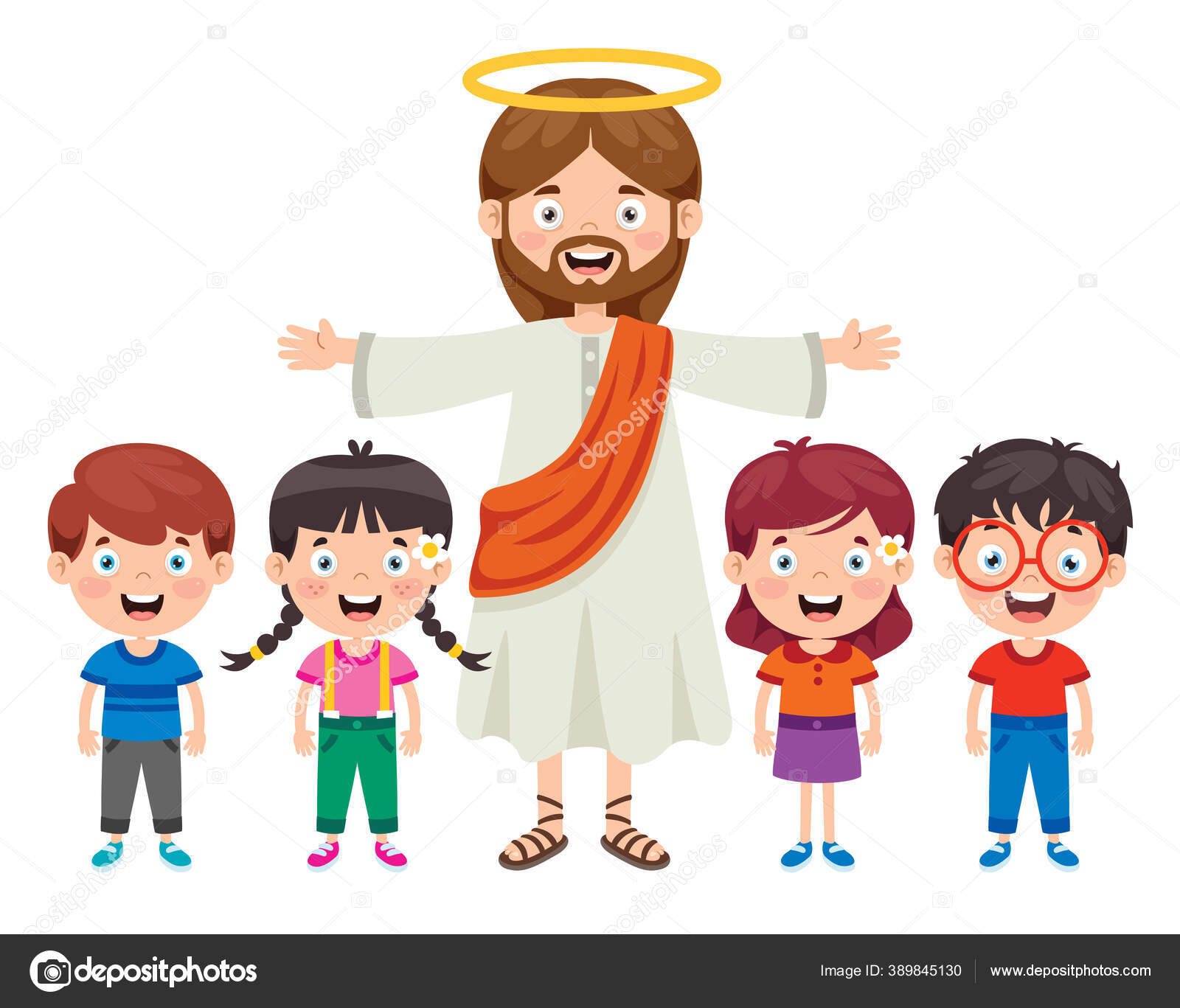 jesus christ with children clipart showing