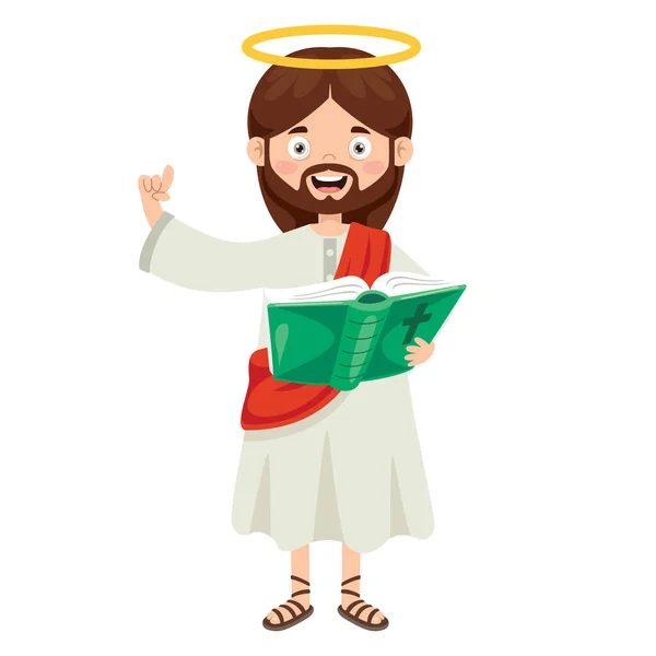 耶稣基督卡通画 — 图库矢量图片