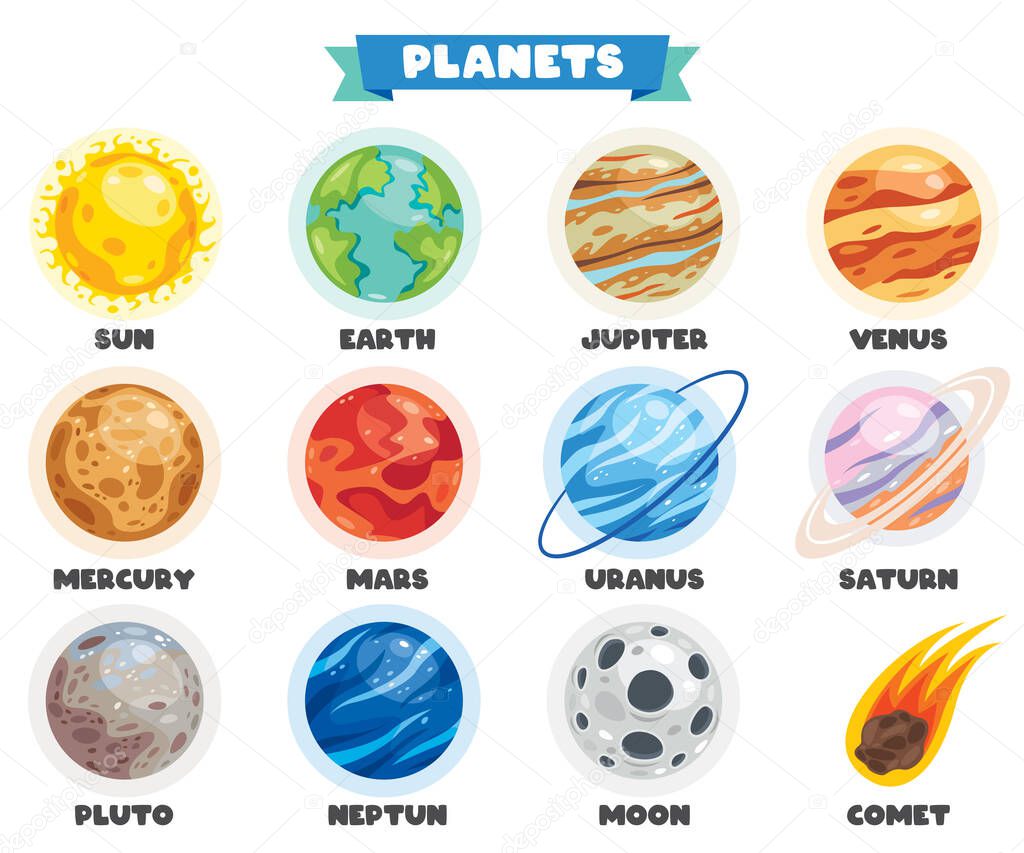 Colorful Planets Of Solar System