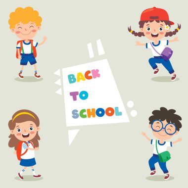 Mutlu Tatlı Çizgi Film Okulu Çocukları