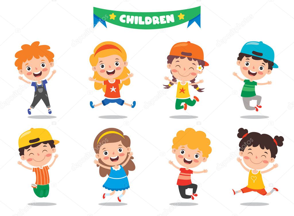 Group Of Funny Children Posing