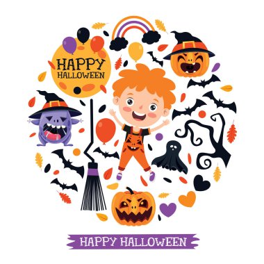 Mutlu Komik Çocuk Cadılar Bayramını Kutluyor