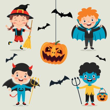 Halloween Design With Cartoon Character clipart