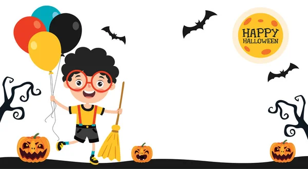 Design Halloween Com Personagem Desenhos Animados —  Vetores de Stock