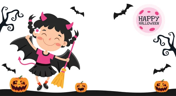 Design Halloween Com Personagem Desenhos Animados —  Vetores de Stock