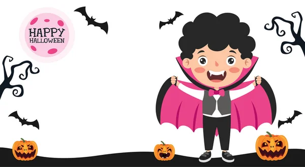 Design Halloween Com Personagem Desenhos Animados — Vetor de Stock
