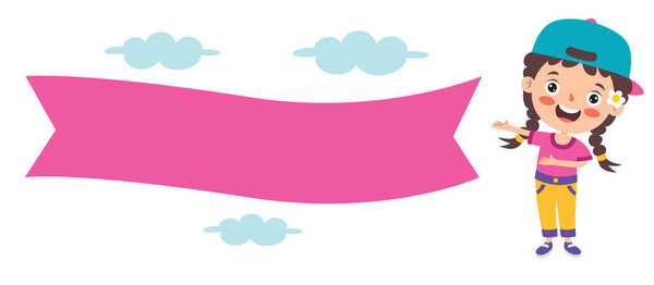 Забавный ребенок, подающий и указывающий