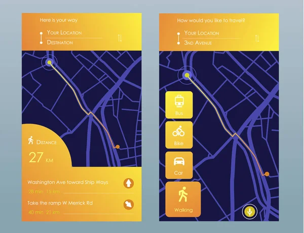 Painel Tema Infográfico Criativo Navegação Mapa Cidade Ilustração Vetorial — Vetor de Stock