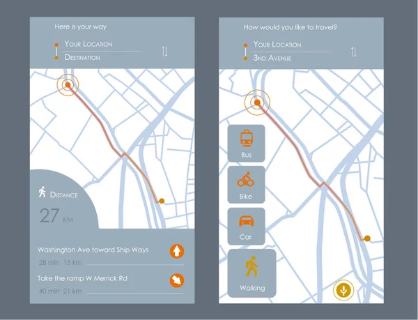 Приборная Панель Темы Творческой Инфографики Навигации Карте Города Векторная Иллюстрация — стоковый вектор