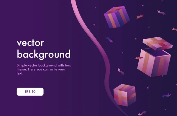 Vektor Hintergrund Mit Hellen Farben Und Überraschungsbox Thema — Stockvektor