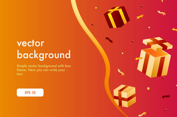 Vector background with bright colors and surprise box theme