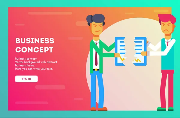 Forretningskonsept. Forretningsmenn bryter kontrakt . – stockvektor