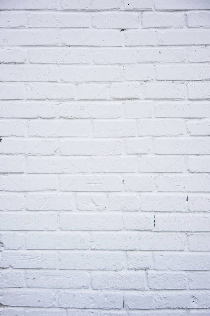 White brick wall for texture or background