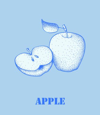 Kırmızı elma yeşil yaprakları ile.