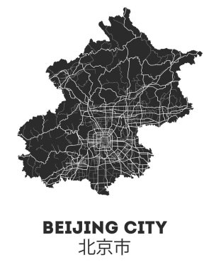 Beijing vektör şehir sokak haritası