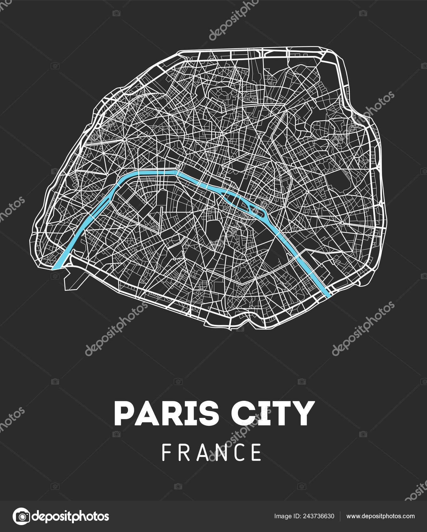 Vector City Map Of Paris City Vector Image By C Bigunksu Vector Stock Vector City Map Of Paris City Vector Image By C Bigunksu Vector Stock