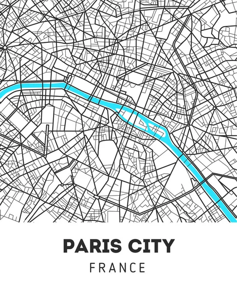 Vector city map of Paris city. — Stock Vector