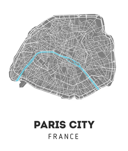 Vector Mapa Cidade Paris Com Camadas Separadas Bem Organizadas Ilustração — Vetor de Stock