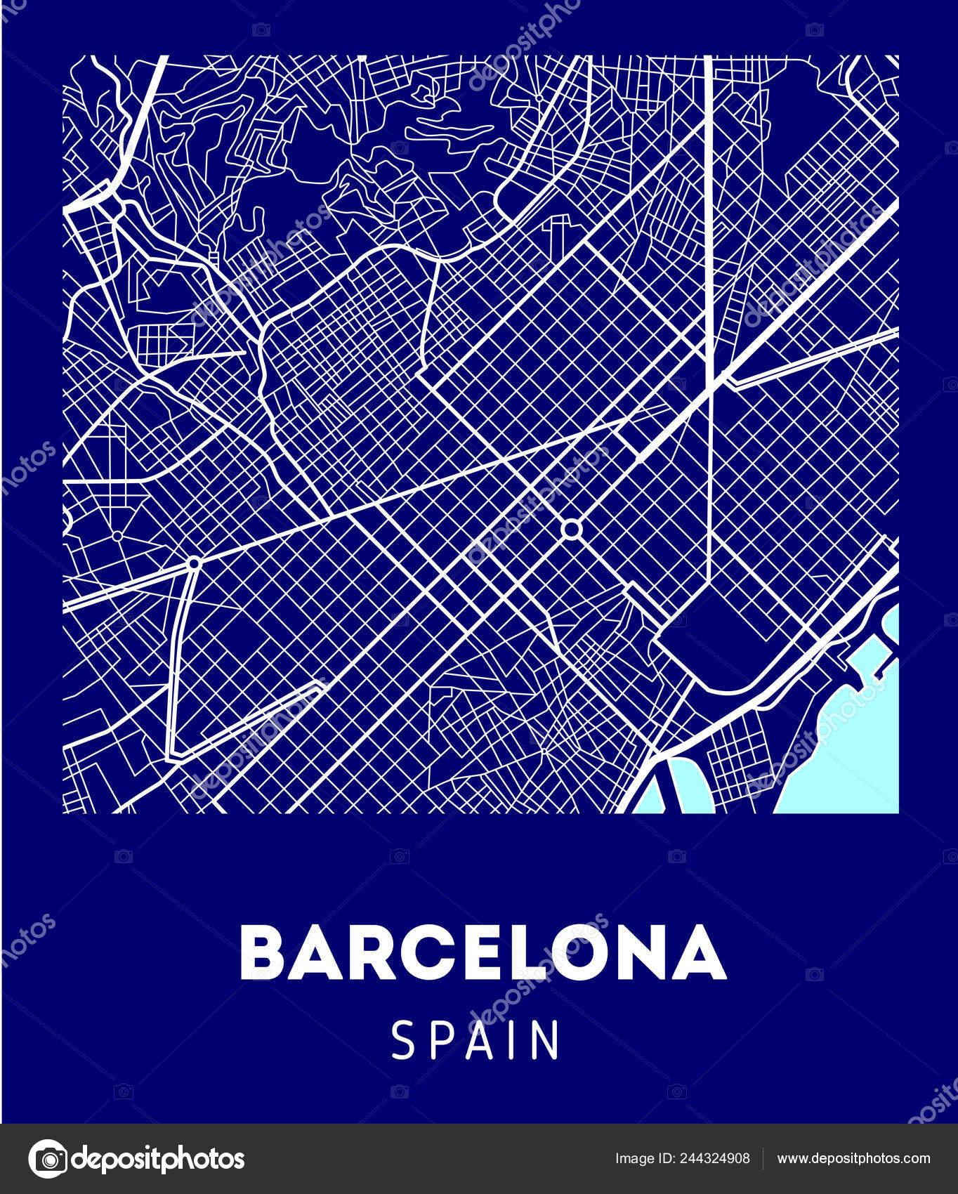 Vector City Map Barcelona Well Organized Separated Layers Stock Vector Image By C Bigunksu
