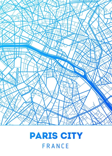 巴黎城市的向量城市地图. — 图库矢量图片
