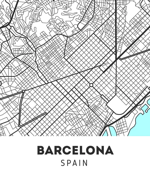 Vector mapa de la ciudad de Barcelona . — Archivo Imágenes Vectoriales