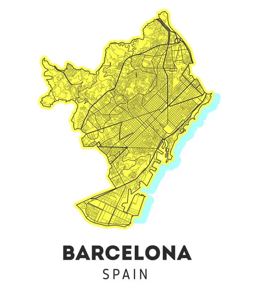 Vektorová mapa města Barcelona. — Stockový vektor