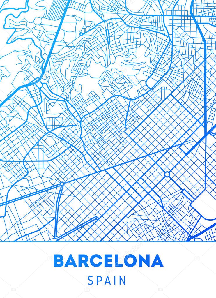 vector city map of Barcelona.