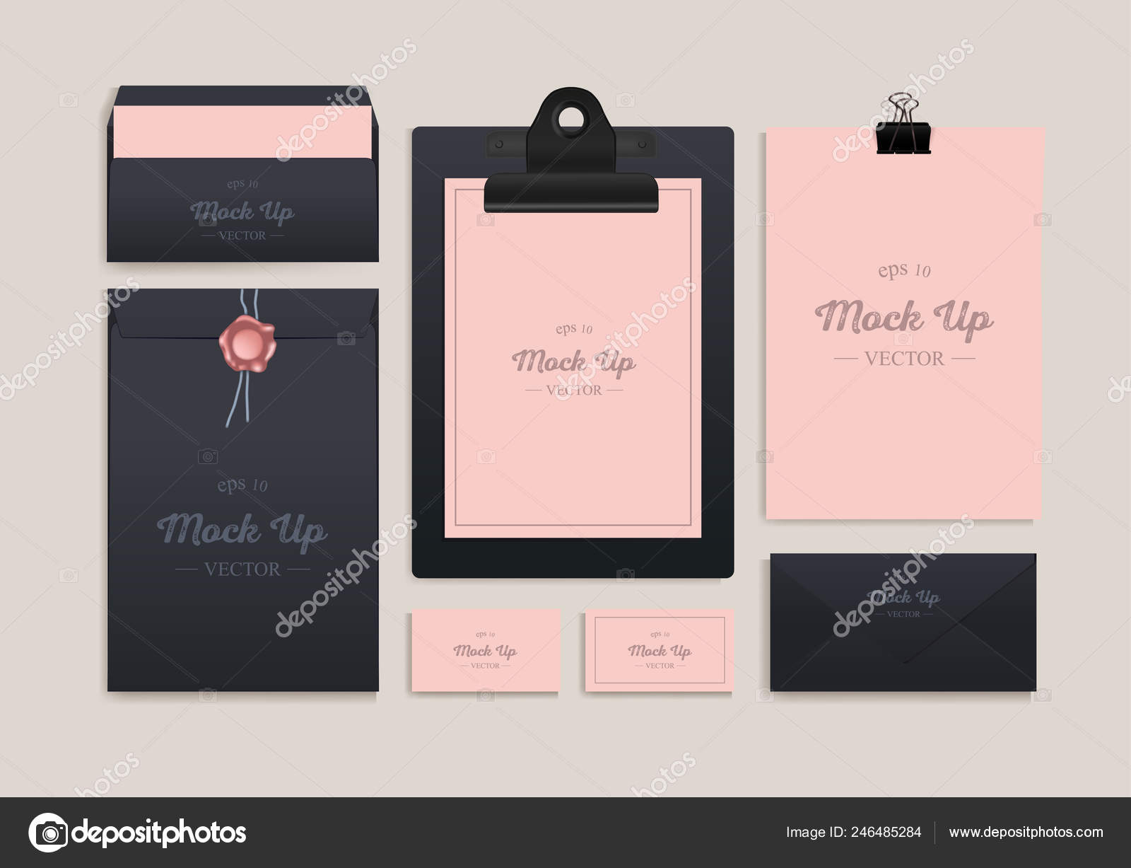 Download Realistic Branding Mockup Set Corporate Identity Mockup Vector Image By C Bigunksu Vector Stock 246485284