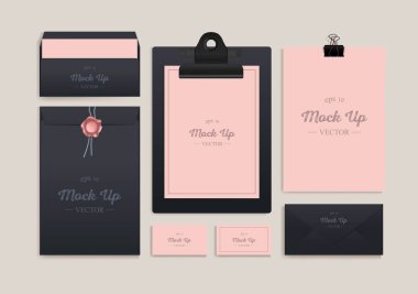 Gerçekçi marka Mockup ayarlayın. Kurumsal kimlik mockup.