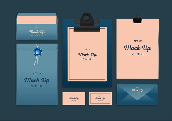 Realista Branding Mockup set. Mockup de identidade corporativa . — Vetor de Stock