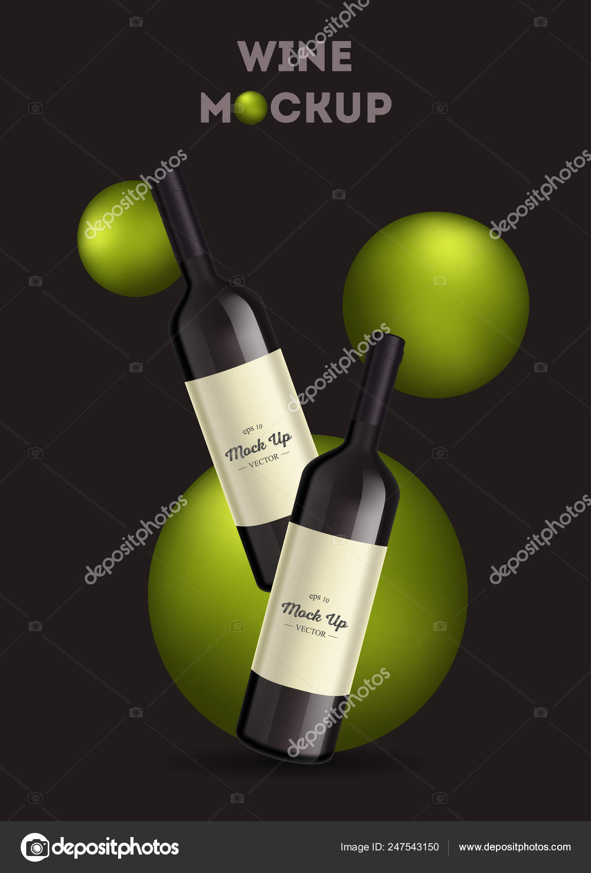 Vector, wine bottle, made in a realistic style Stock Vector by